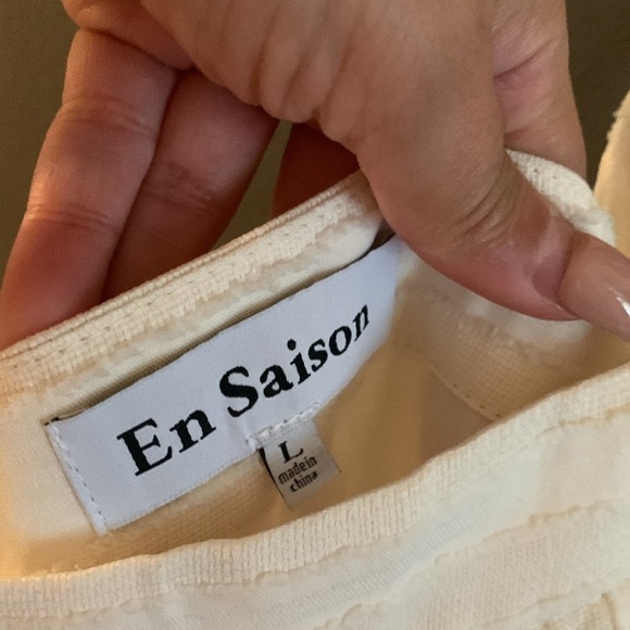 Urban outfitters En Saison Laurent dress Cream Ruffled Tiered Maxi with bows - Picture 6 of 7